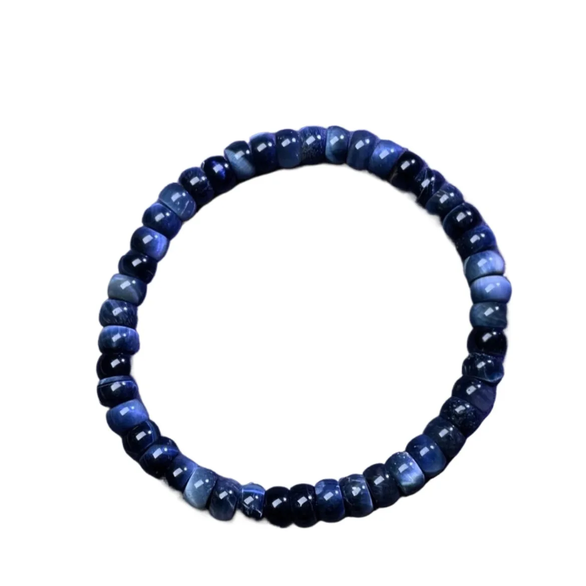 Natural Crystal Quartz Blue Tiger's Eye Tablet Shape Beaded Bracelet, Straight Cut Geometric Handmade Jewelry