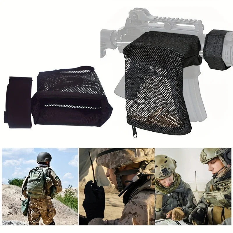 Hunting Bullet Shell Bag Military Gear Ammo Brass Shell Catcher Mesh Trap Nylon Mesh Bag Capture Black Collection Bag Ammo Bag