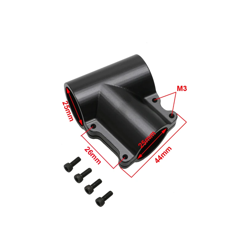 2 SZTUK Statyw ze stopu aluminium D20/25/30mm Uchylny 20 stopni Trójdrożne złącze trójnikowe Rura węglowa Stałe złącze Adapter do RC Plant UAV