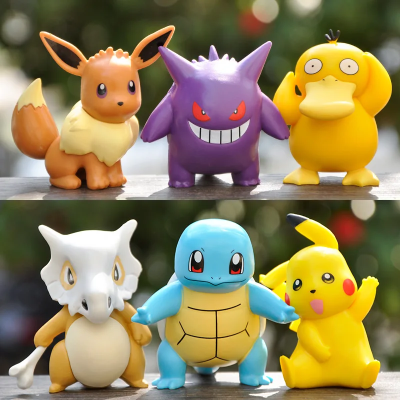 Animacja Pokemon Model postaci śliczny Pikachu Eevee lalka pulpit duża dekoracja samochodu ozdoba prezent dla dzieci