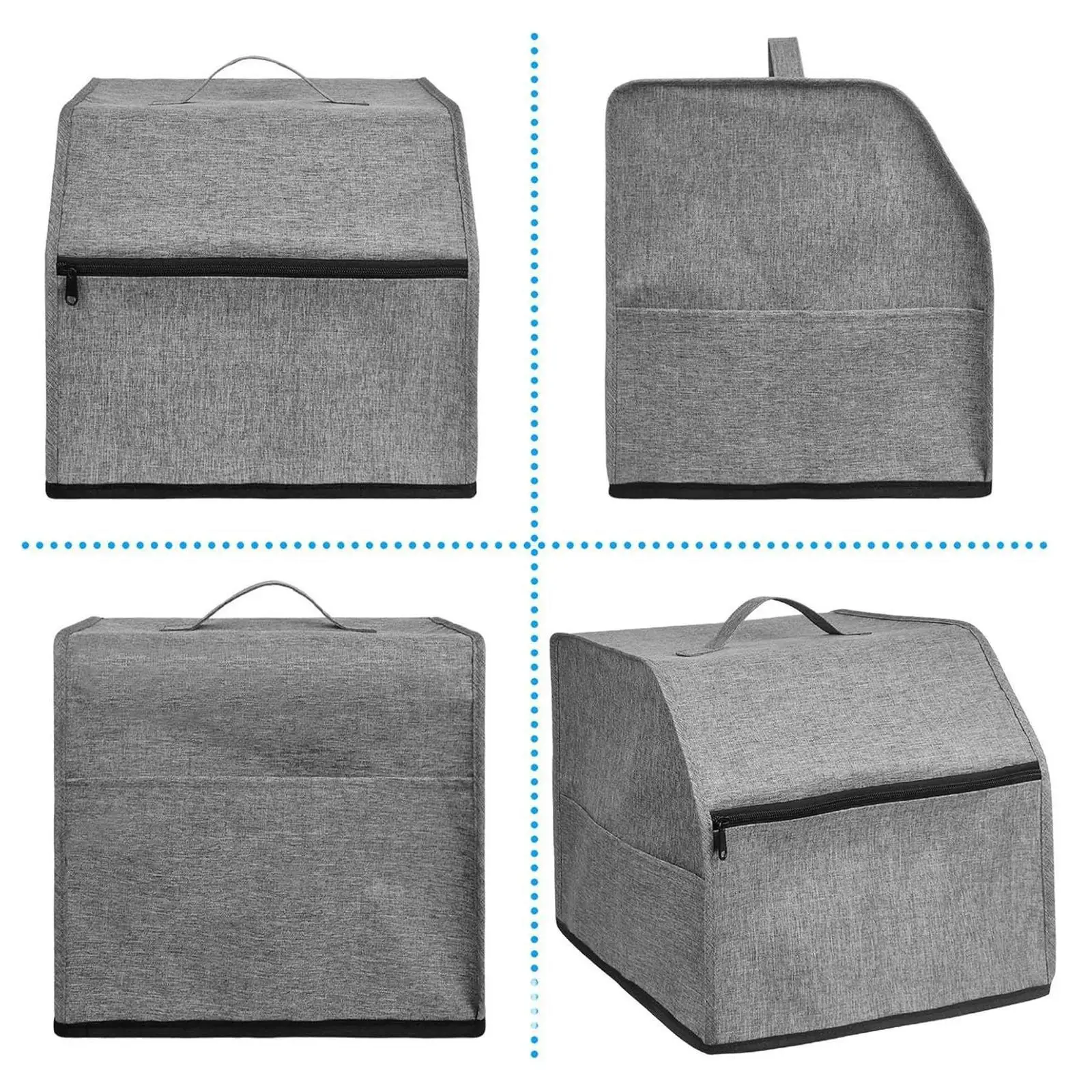 Oxford Cloth Sewing Machine Dust Cover Foldable Waterproof Storage Case with Pockets for Sewing Accessories and Materials