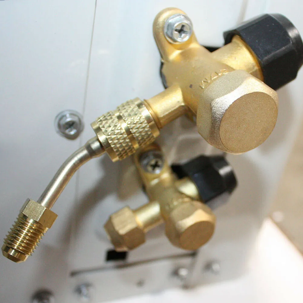 R410a Compatible For Mini Split Air Conditioner Charging Adapter with 5/16 SAE Male Thread and 1/4 SAE Spool Interface