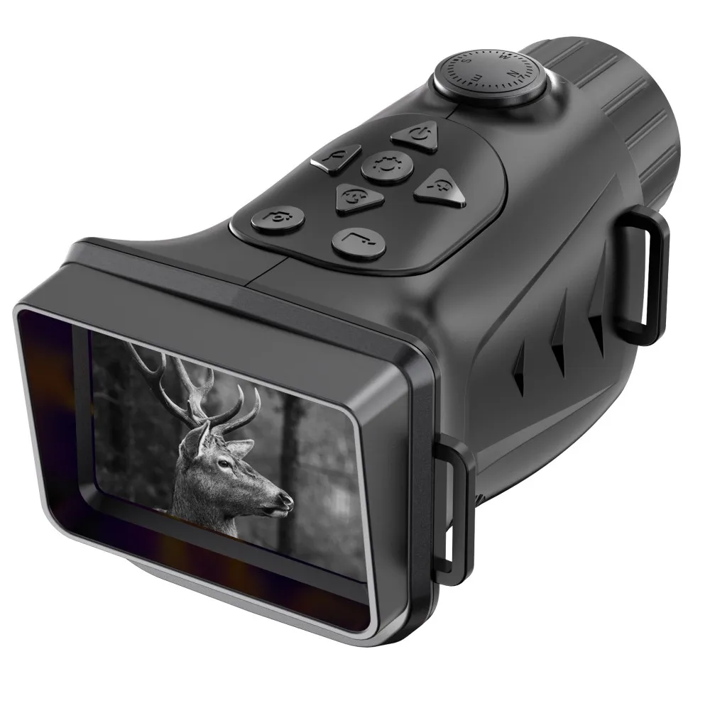 4K Infrared Monocular Night Vision Device with 18x Optical Zoom & Wi-Fi 24MP HD Photography Video Recording for Outdoor Hunting