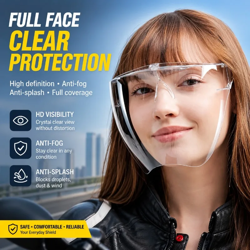 Full Face Clear Anti-fog Space Shield High Transparent Goggle Visor Anti-saliva Splash Protective Cover Light Comfort Dustproof