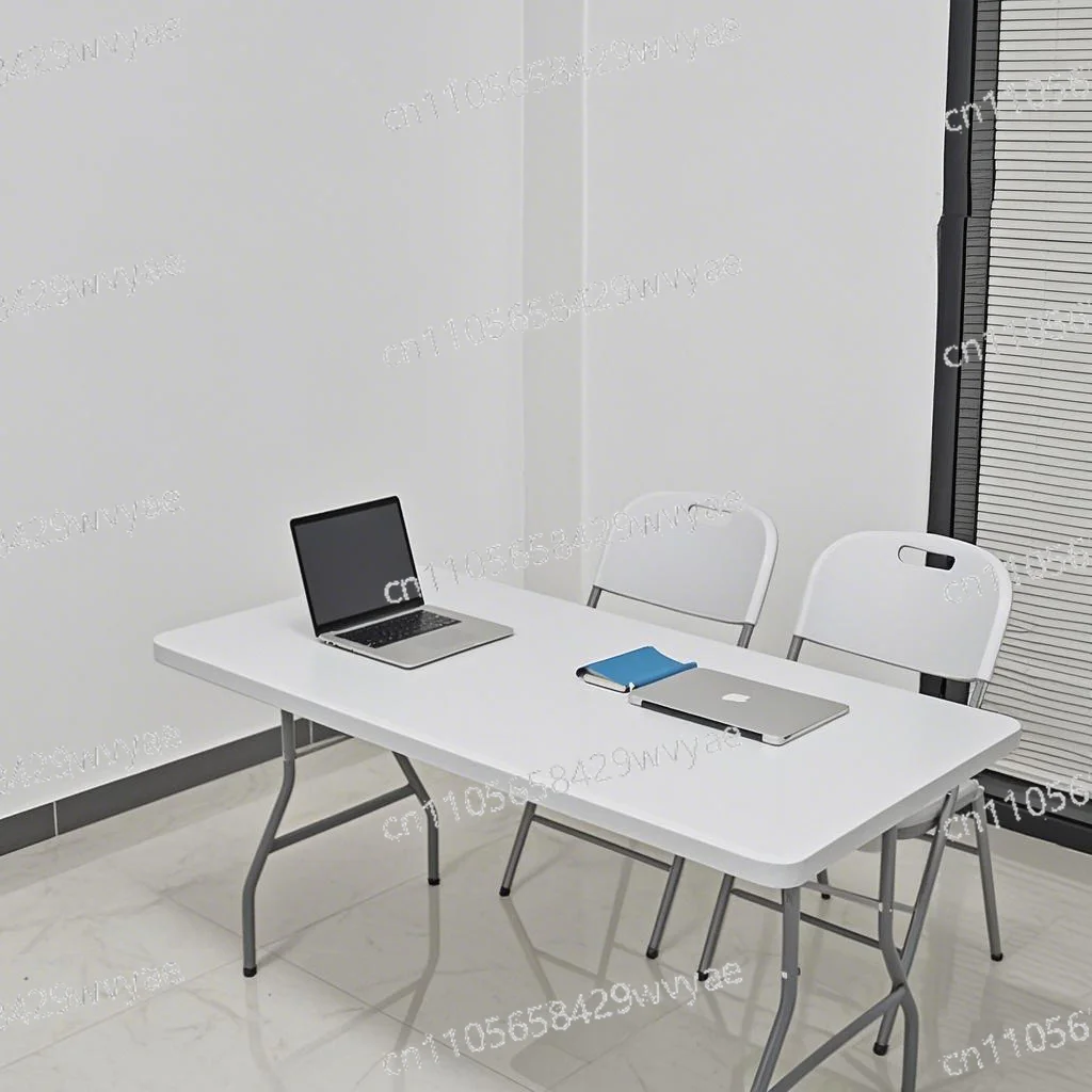 Outdoor Garden, White Plastic Folding Table, Rectangular Table for Parties, Wedding Folding Chair, Plastic Picnic