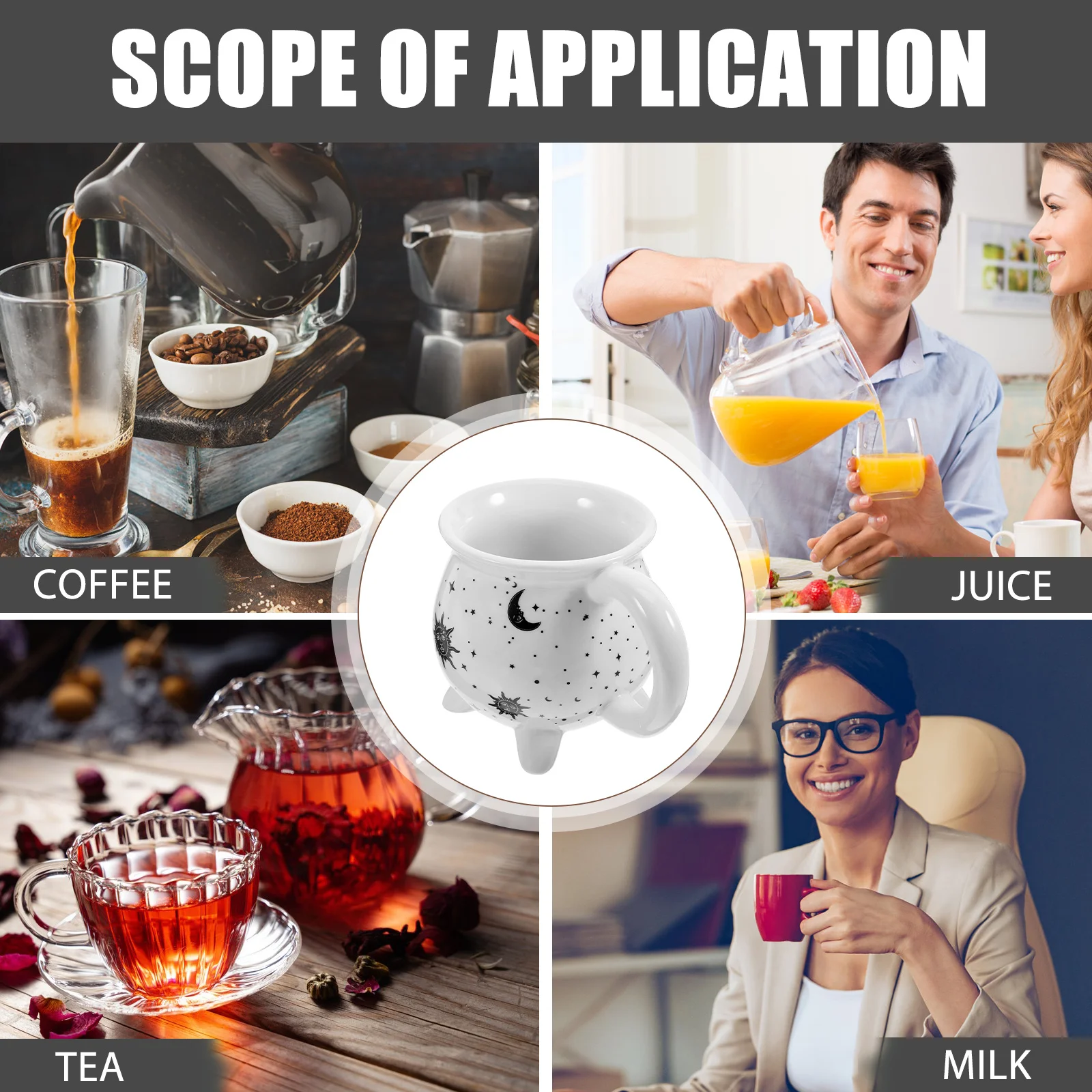 

Witch Cauldron Mug Ceramic Halloween Decor Porcelain Cauldron Mug Cup Coffee Mugs for Adults