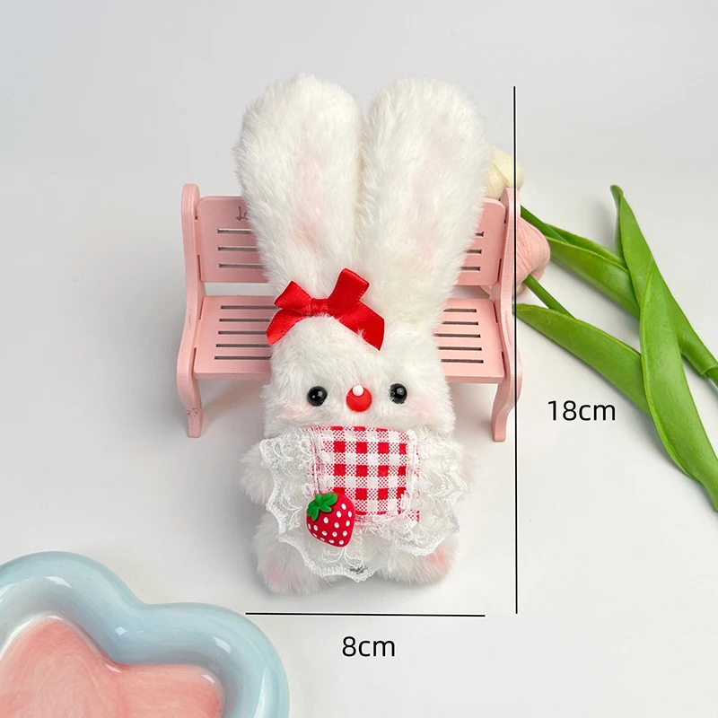 Simpatico coniglio Squeak Portachiavi Cartoon Kawaii Peluche Bambola Giocattolo Ciondolo Portachiavi Squisito Zaino Decorazione Accessori Regali