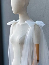 Bow Wedding Sleeves, Detachable Sleeves for Dress, Bow Wings , Detachable Shoulder Capes Veil