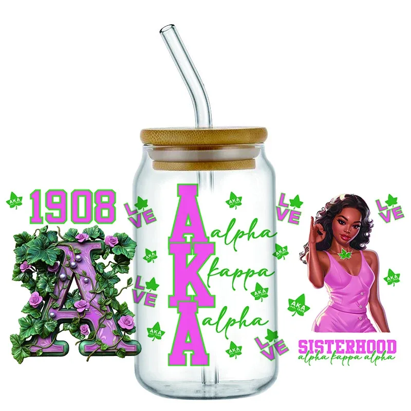 

HOT UV DTF Transfer Sticker 1908 AKA Theme For The 16oz Libbey Glasses Wraps Cup Can DIY Waterproof Easy To Use Custom Decals