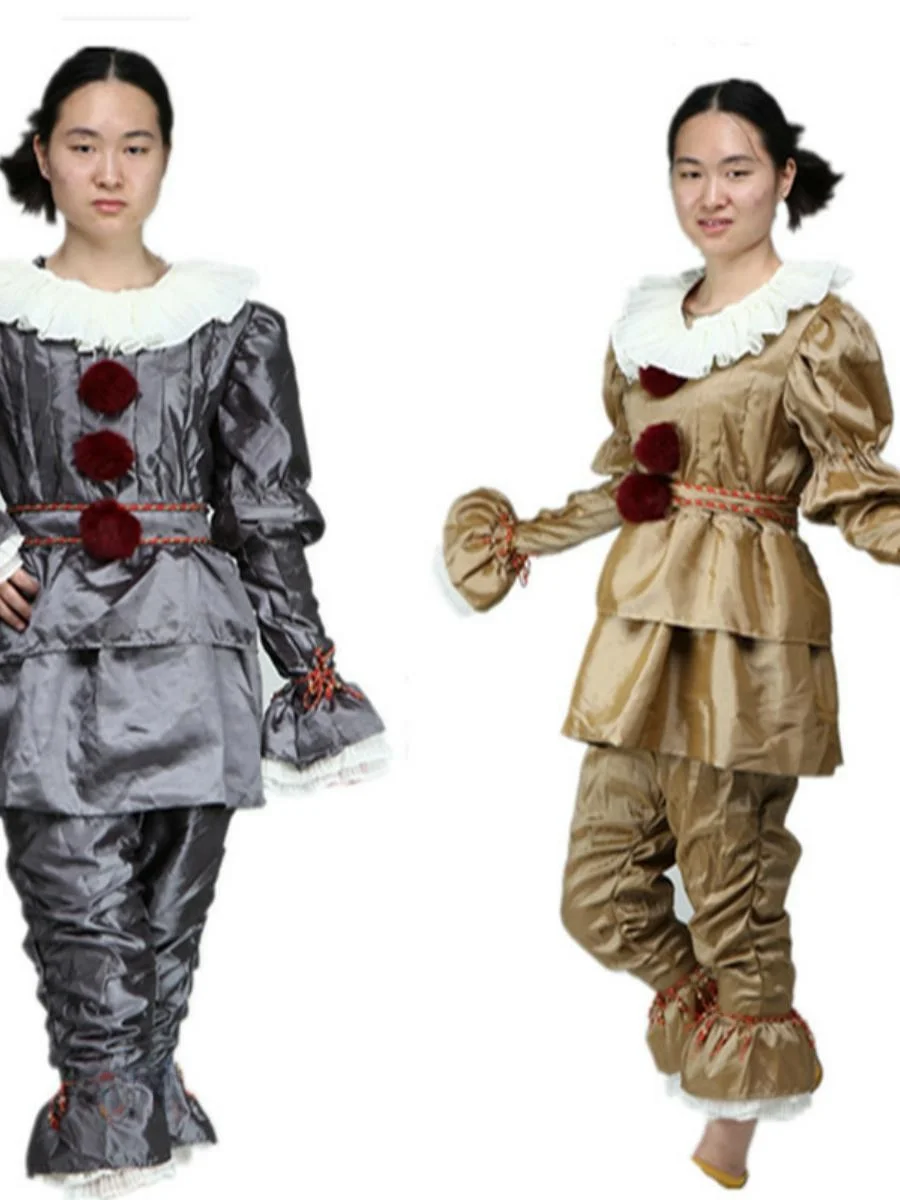 Nowy strój Pennywise do cosplayu, kostium klauna na Halloween, odzież sceniczna dla kobiet w stylu Revival Faion, materiał bawełniany, tradycyjny chiński...