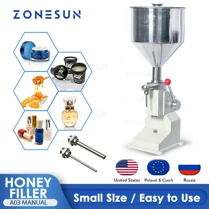 ZONESUN A03 Filling Machine Paste Lotions Liquid Detergent Solution Lubricating Nail Polish Shampoo Manual