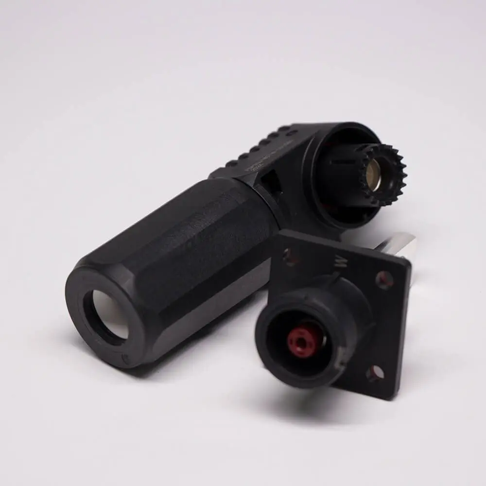  Surlok Power Connectors IP67 200A Right Angle Busbar Lug Plug Socket 8mm Black Plastic