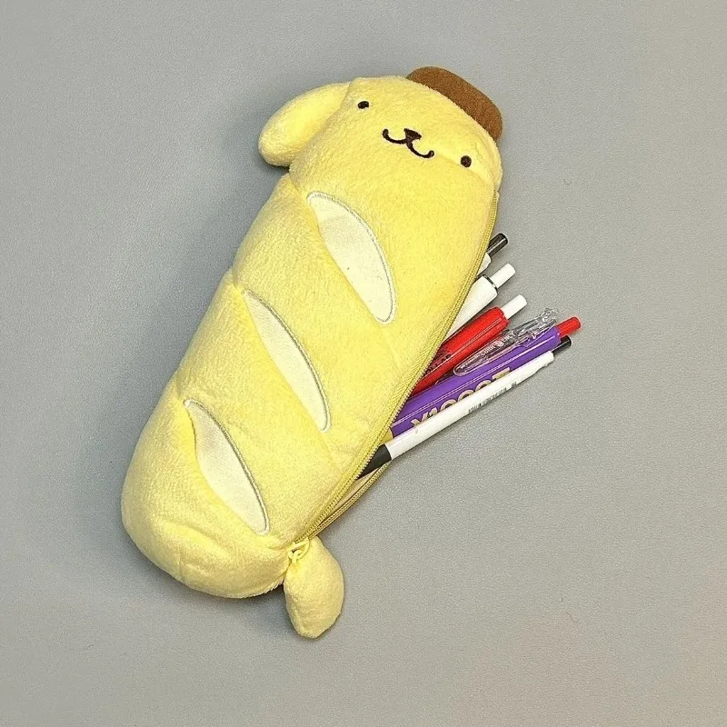 Anime Pompompurin Pencil Case Creative Bread Shaped Purse Student Pen Pouch Kids School Supplies Student Stationery Gift