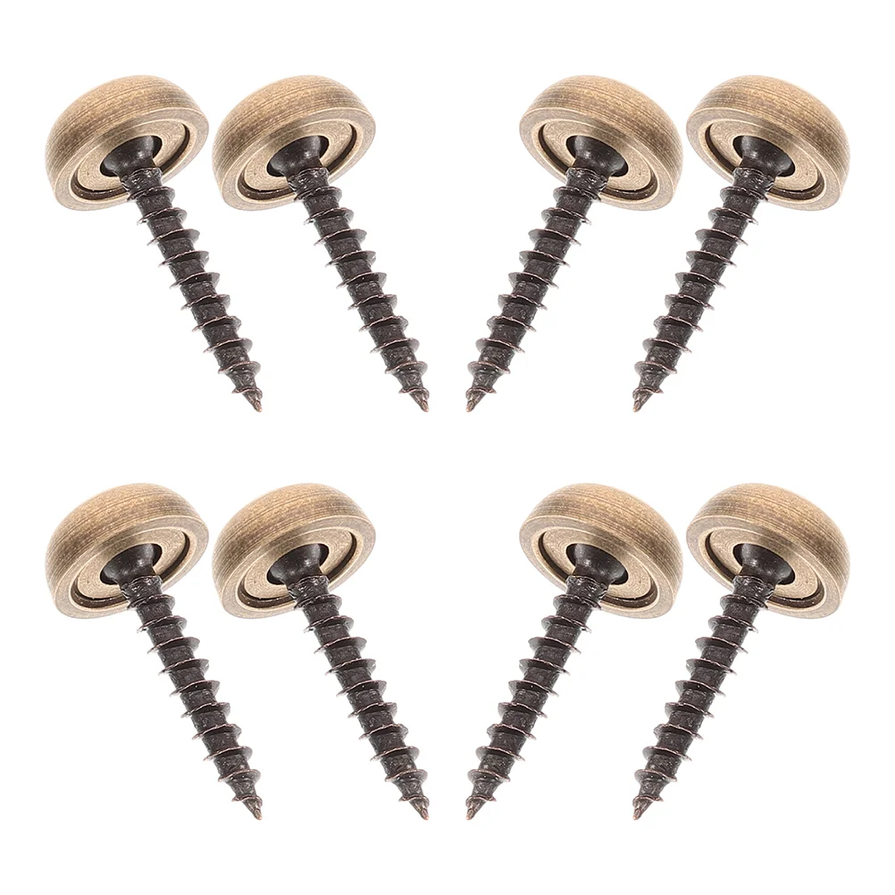 

8 Pcs Plate Self-tapping Screws Ornament Caps Brass for Wood Decorative Hat Nail