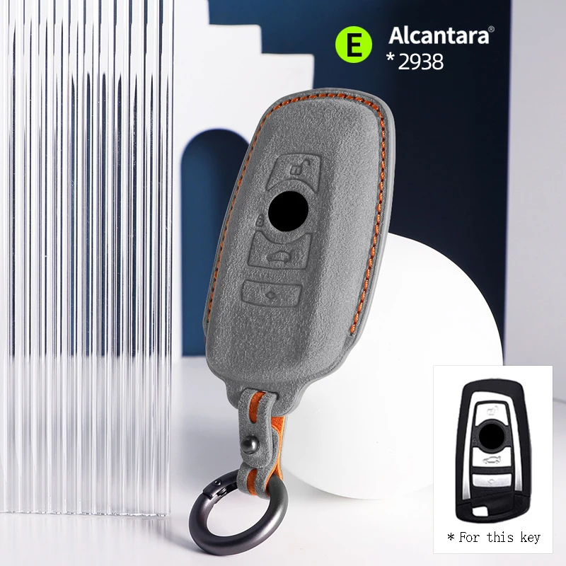

Alcantara For BMW Series X3X4X5X6 Key Case 3 5 7 Series F15 F16 F20 F22 F30 F32 G30 Stereo Suede Keychain