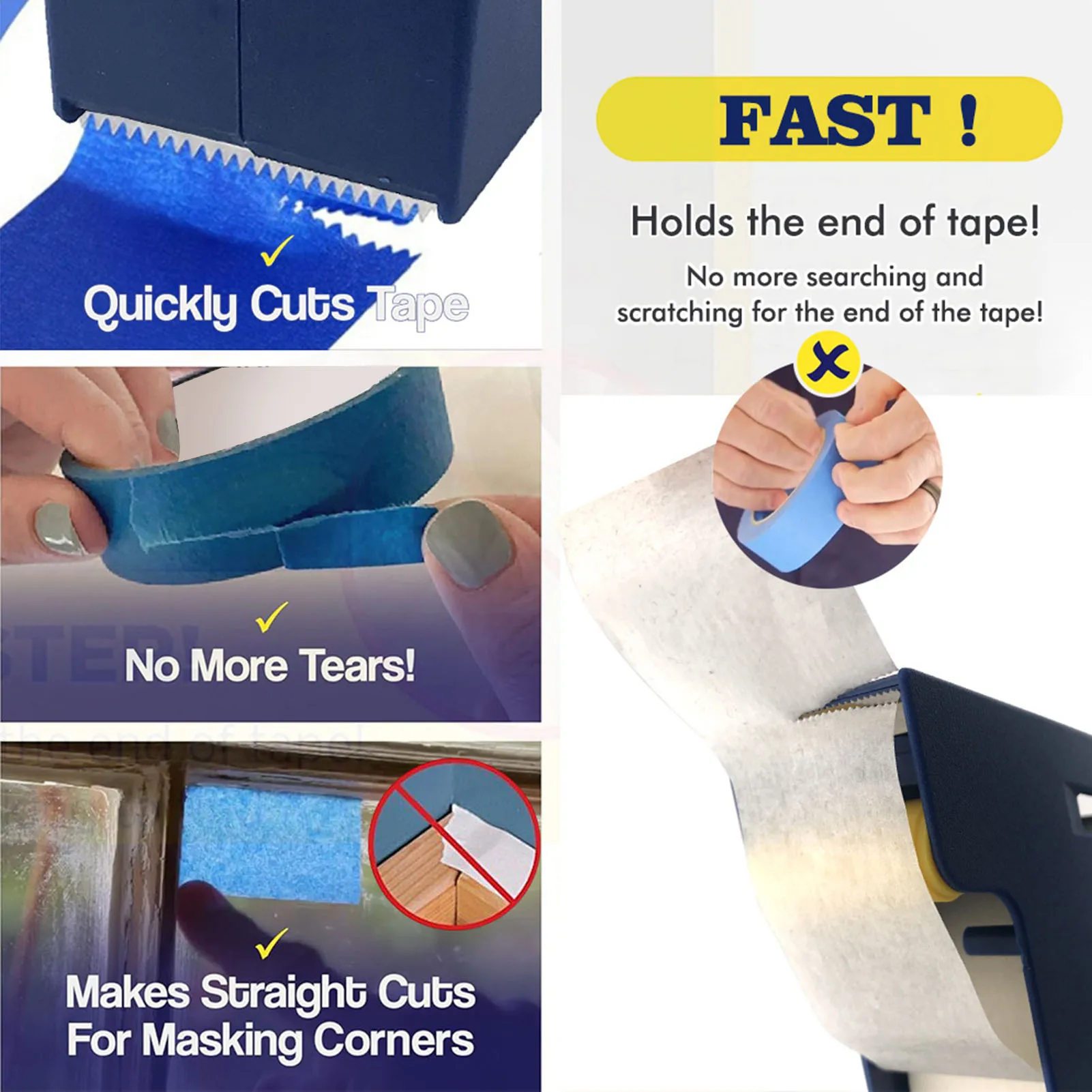 

Masking Master Tape Dispenser Painters Tape Applicator Masking Master Dispenser Portable Cutter for Floor Wall Painting Blue