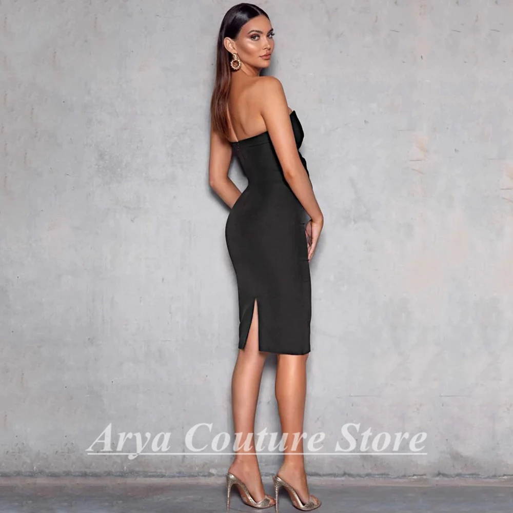 Sexy Tube Top Knee Cocktail Dress Skinny Pack Hip Sleeveless Backless Party Banquet Customized Women Dresses فساتين حفلات