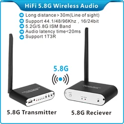5.8G wireless Audio Transceiver 5.1ch surround Transmitter Reciever Optical Coaxial AUX  Background music 2*40W Power Amplifier