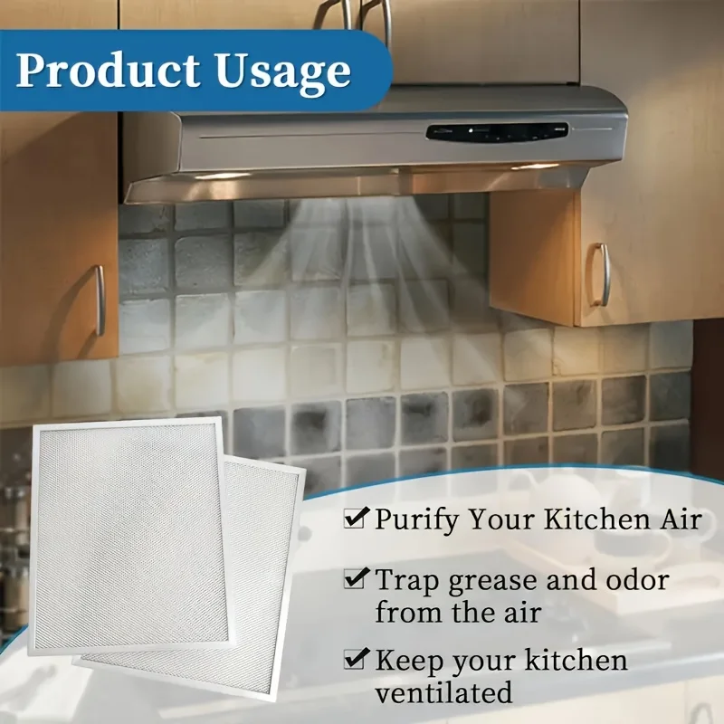 قطعتان من فلاتر الشحوم ذات شفاط المطبخ العالمي من شبكة الألومنيوم، 10.5 × 8.75 بوصة، مناسبة للعلامات التجارية الرائدة 97006931