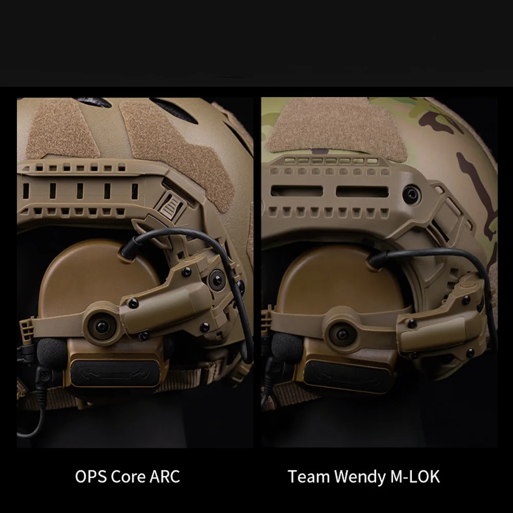 VULPO-capacete tático Rail Mount Headset, adaptador de suporte para Comtac III, série C, OPS, Core, ARC, M-LOK capacete