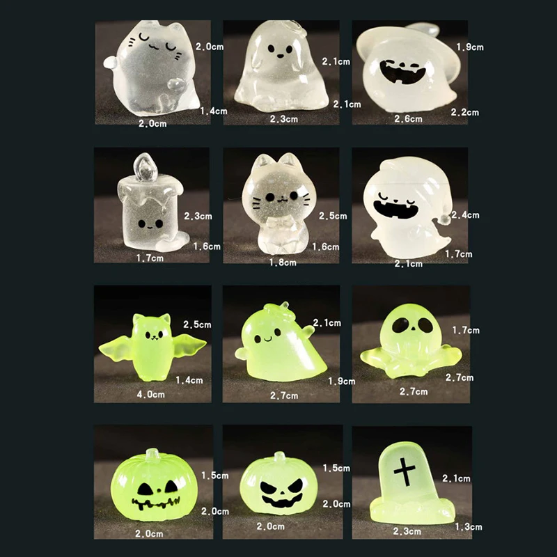Luminous Micro Paisagem Halloween, Pumpkin Ghost Ornaments, Kit DIY, Decoração De Resina, Pátio Ao Ar Livre, Gramado, Quintal, Acessórios De Jardim