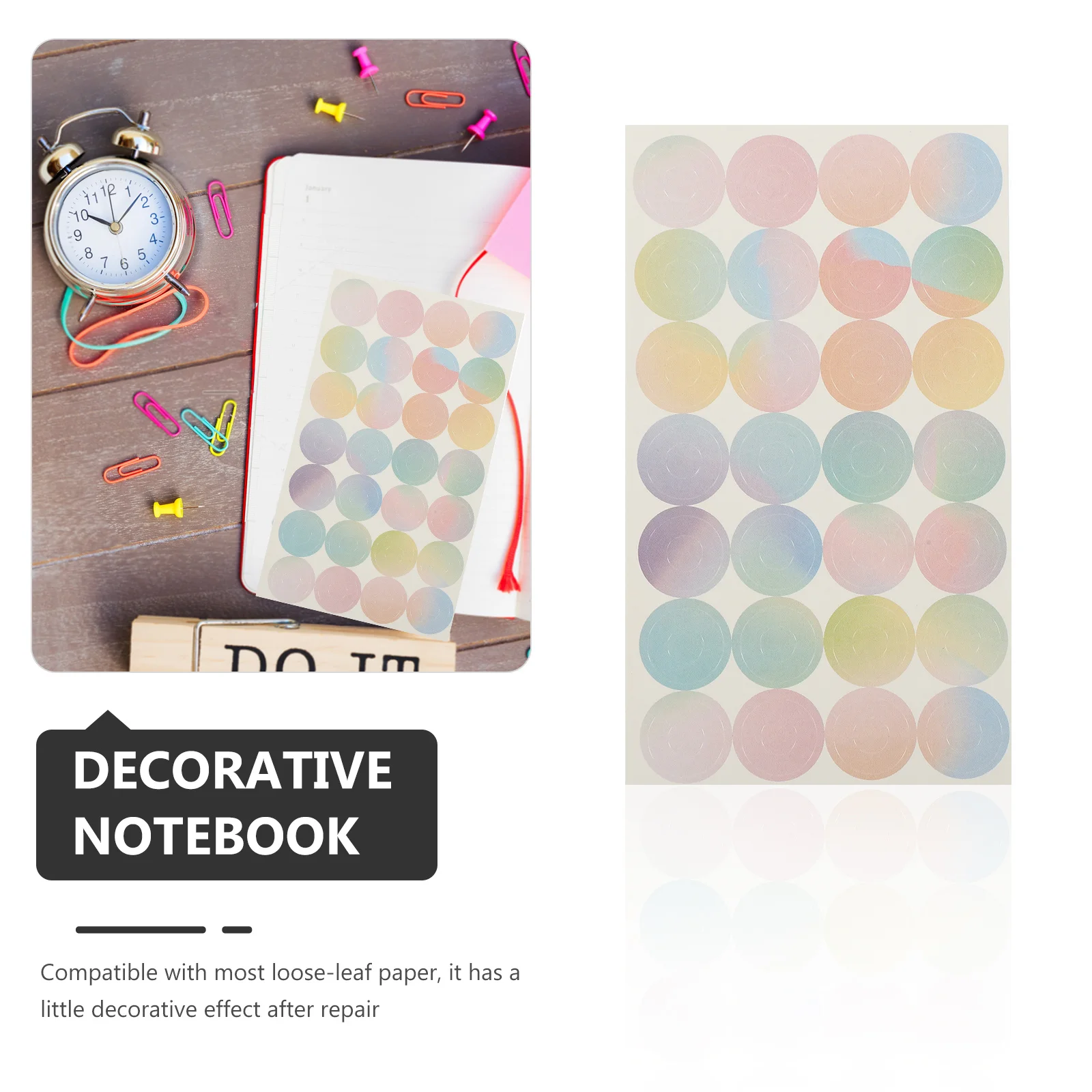 16 Sheets Adhesive Hole Reinforcement Stickers for Loose Leaf Paper Strong Adhesive Paper Hole Reinforcements Library School