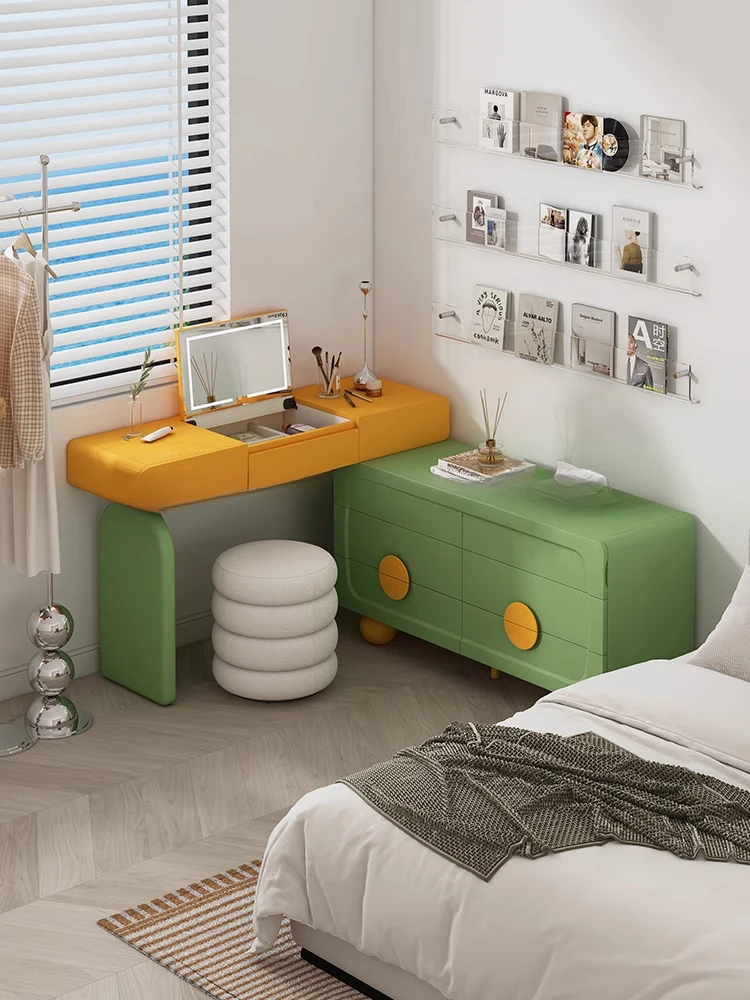 Commode 20225, miroir rabattable, table de maquillage d'angle de chambre à coucher, table d'ordinateur, dopamine L