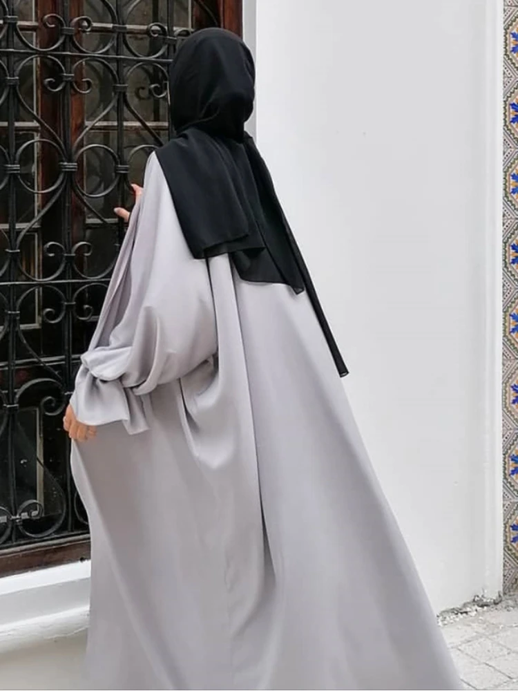 

Eid Satin Open Abaya Kimono женское кимоно с пышными рукавами, Турция