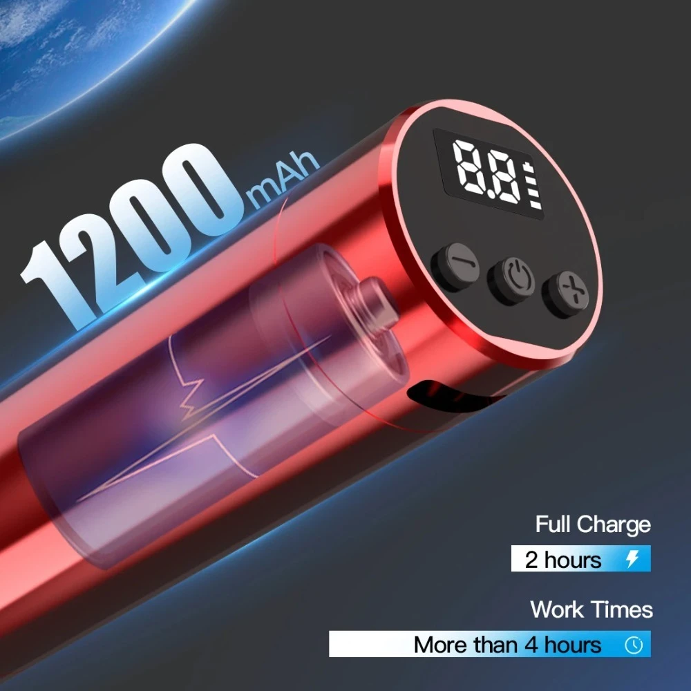 Permanent Makeup Tattoo Machine RCA or Wireless Battery Pen 3.0mm Stroke 1200mAh Battery  for Lip Eyebrow