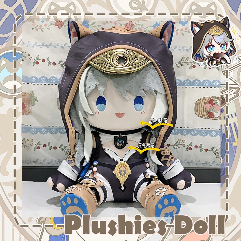

40cm Game Honkai Star Rail Cipher Sitting Plush Doll Anime Aglaea Trailblazer Silver Wolf COS Dress-up Clothes Plushie Xmas Gift
