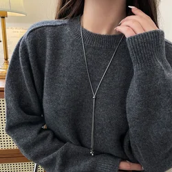 Autumn/Winter Sweater Chains Long Fashionable Design 2024 New Titanium Steel Pulling Snake Bone Chain Necklace