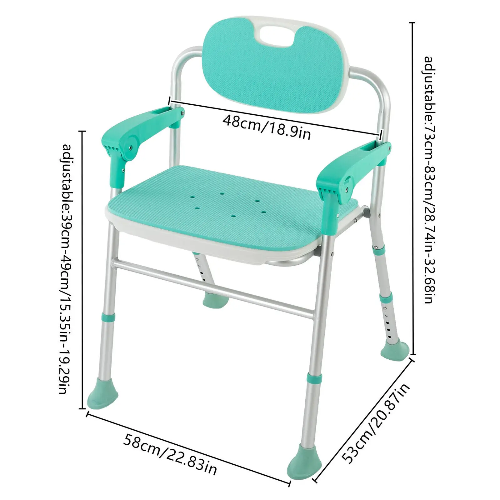 Asiento de ducha plegable con carga de 125kg/275lbs, silla de baño plegable, silla de ducha ligera