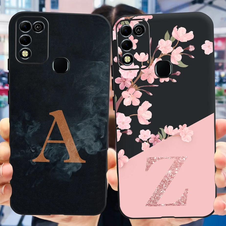 For Infinix Hot 10 Play Case X688C X688B New Couple Letters Cover Shockproof Phone Case For Infinix Hot 11 Play Soft Fundas Capa