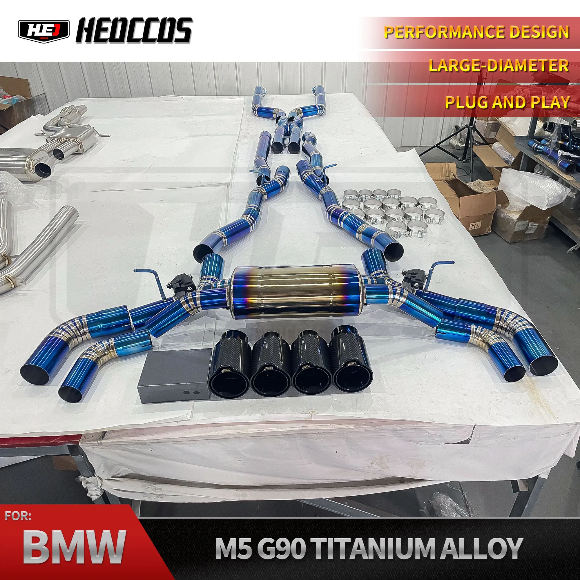 

HEO 76 мм глушители Valvetronic Catback выхлопная система для BMW M5 G90 2018-2023 выхлопная труба титановая выхлопная система