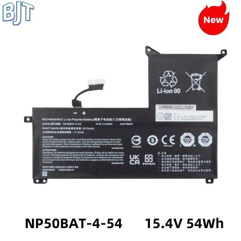 

15.4V 54Wh NP50BAT-4-54 Laptop Battery for Clevo AT22 NP70 X17 For SCHENKER XMG Focus 16 For GIGABYTE G5 GE G7 KE 4ICP7/60/57