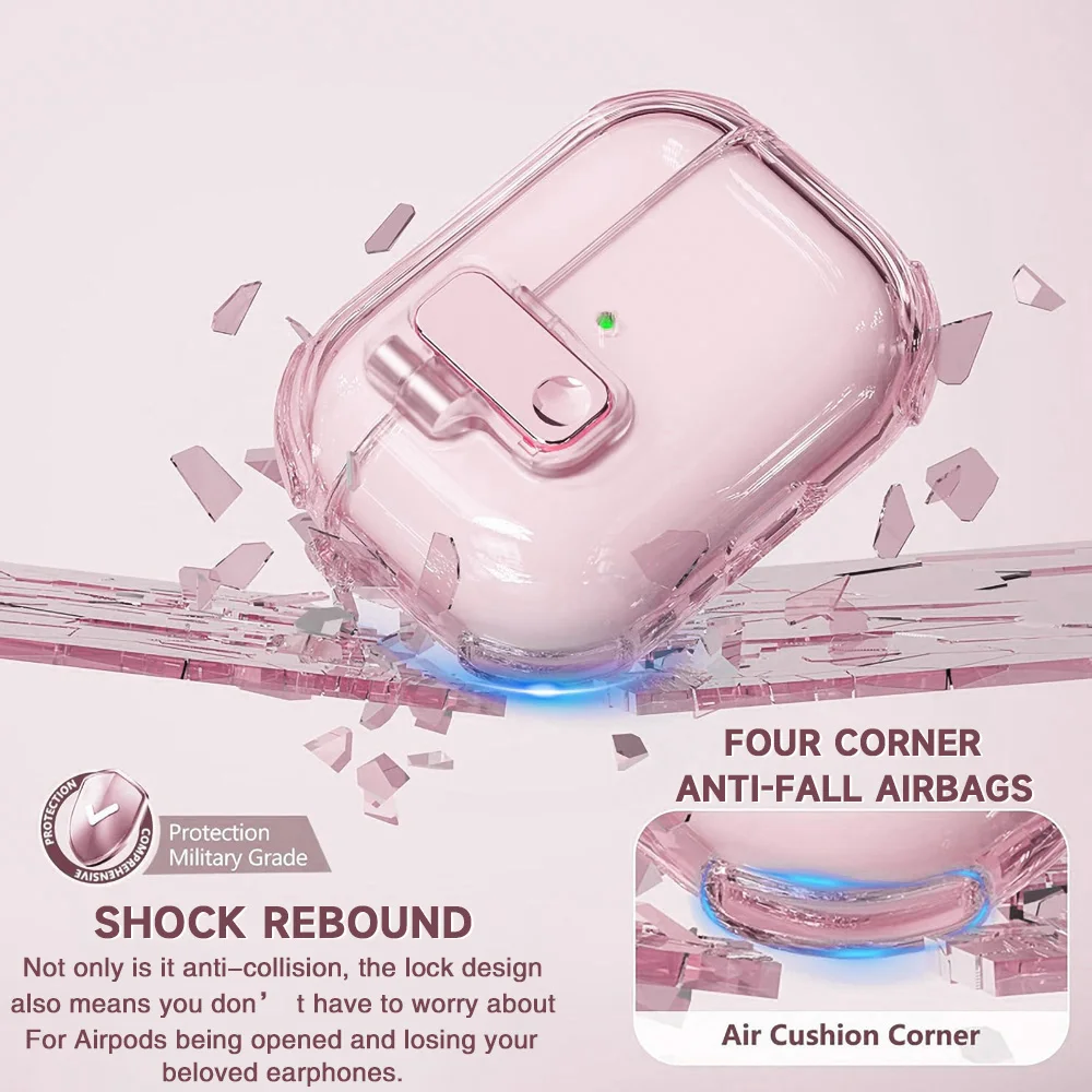 Transparent Crystal Wireless Bluetooth Earphone Case For Airpods Pro 2 2nd TPU Clear Switch Lock Cover Airpods 4 3 2 1 Funda - view 4
