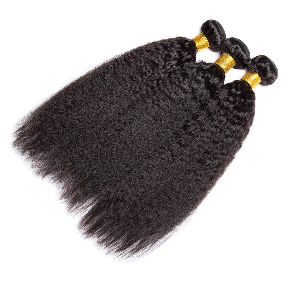 Megeen-mechones de cabello humano 100% liso, extensiones de cabello Remy peruano, Yaki, 32 pulgadas, a granel