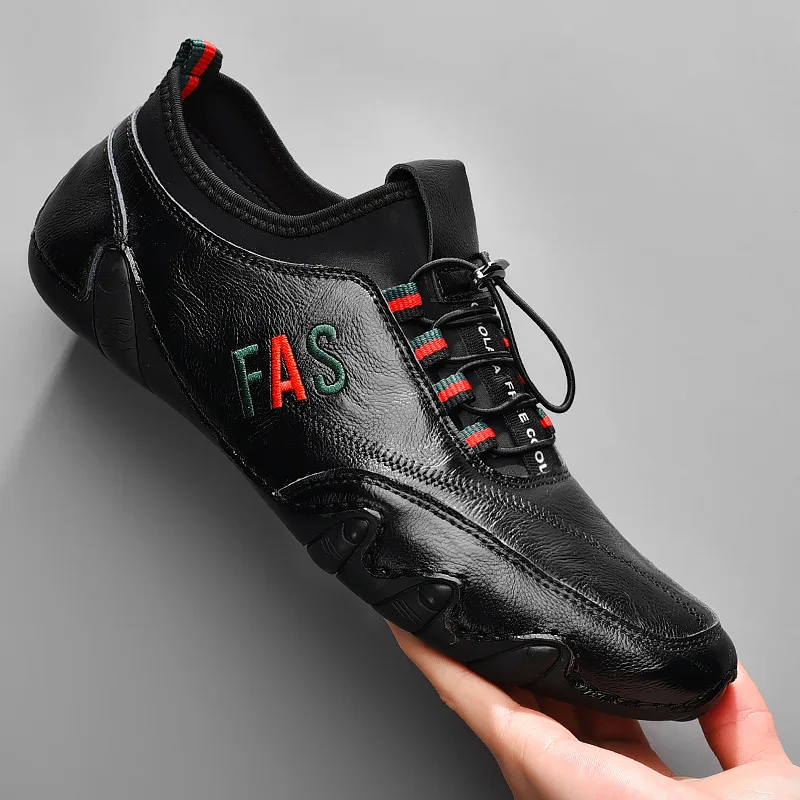 Zapatos informales de cuero para hombre, zapatillas transpirables hechas a mano, mocasines náuticos de marca de lujo, zapatos de diseñador