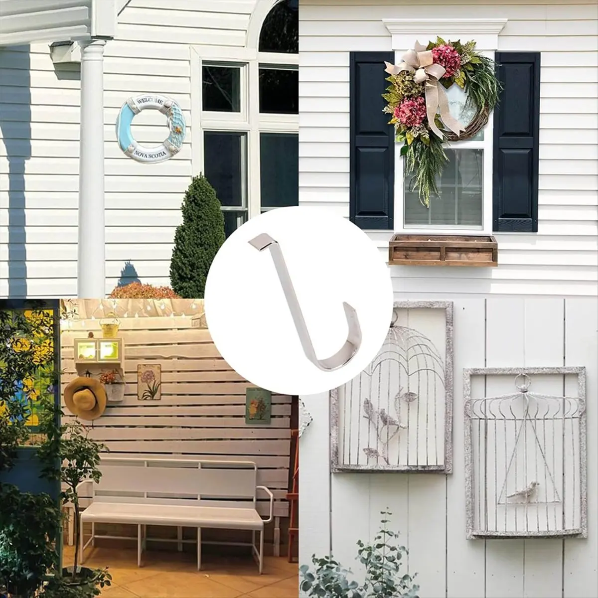 A20I Vinyl Siding Hangers, 6pcs Heavy Duty Metal Low Profile No Hole Hanger Vinyl Siding Hook