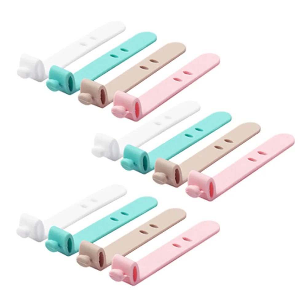 12Pcs Eco Friendly Silicone Cord Keeper Slim Compact Cable Organizer for Mp3 Mp4 Computer Earphone Wires Management