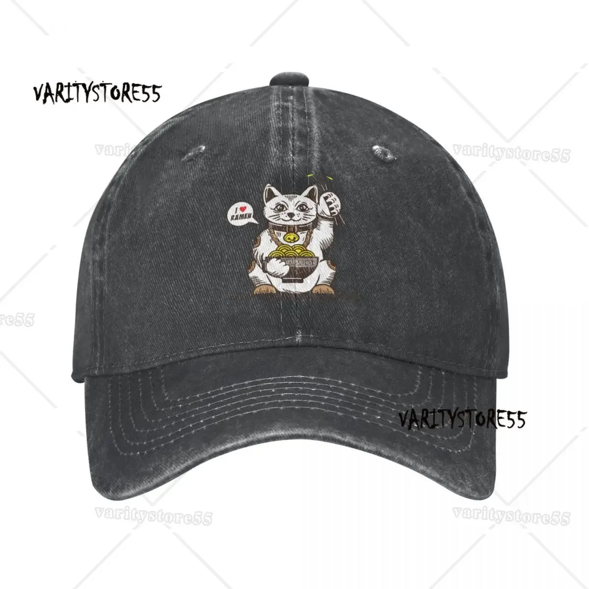 Maneki-neko Portion Of Ramen Baseball Cap Funny Hat Gentleman Horse Male Women'S