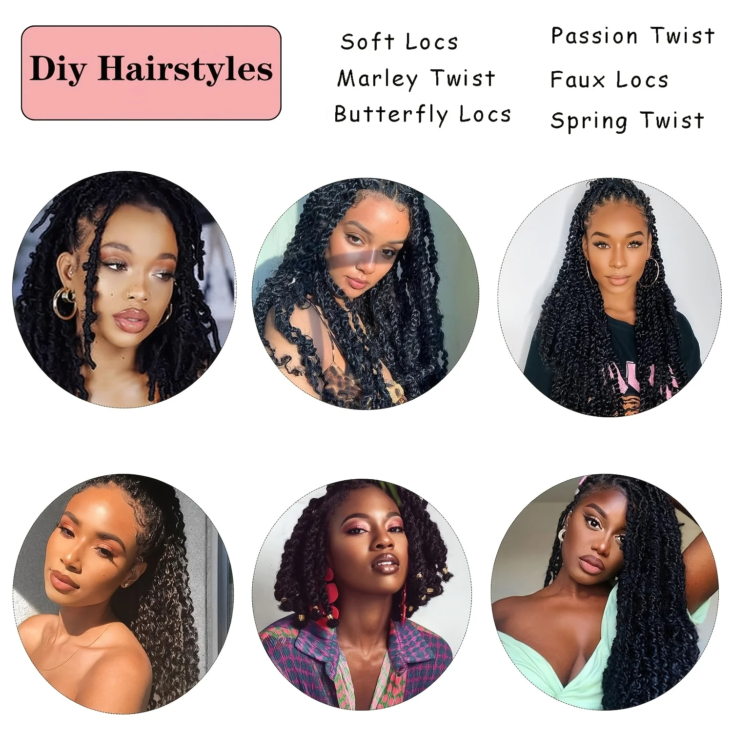 8 قطع وصلات شعر صناعية ناعمة أفرو تويست للنساء - شعر تجديل كينكي مارلي، 8 خيوط لكل منها لوكس وتقلبات العاطفة