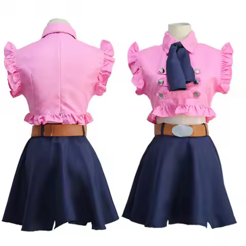 2025 New Anime The Seven Deadly Sins Elizabeth Liones Cosplay Summer Dress Girls Pink Dress Uniform Dress Halloween Party Women