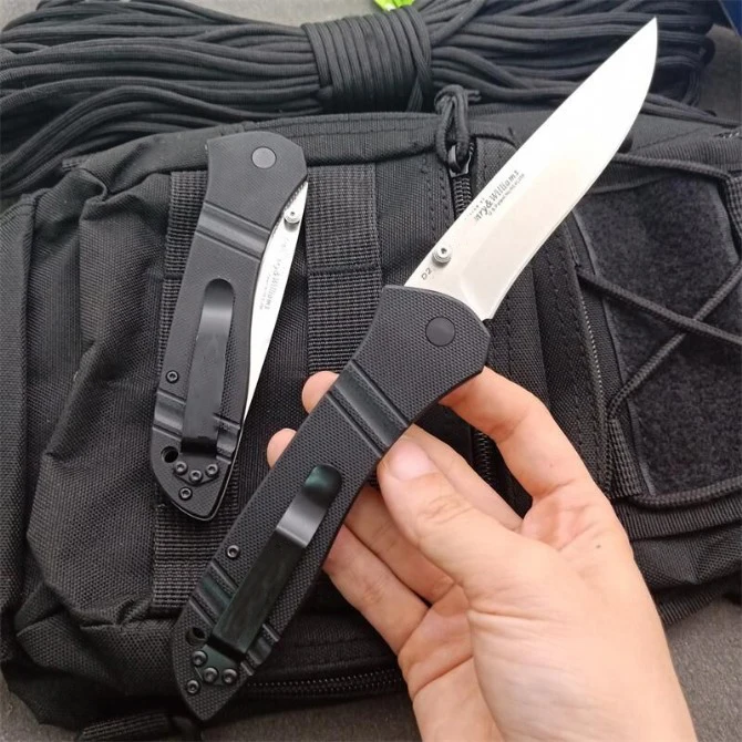 Cuchillo plegable con mango G10 710, hoja D2 de alta dureza, para defensa personal al aire libre, cuchillos de bolsillo de seguridad, Tool-BY01 portátil