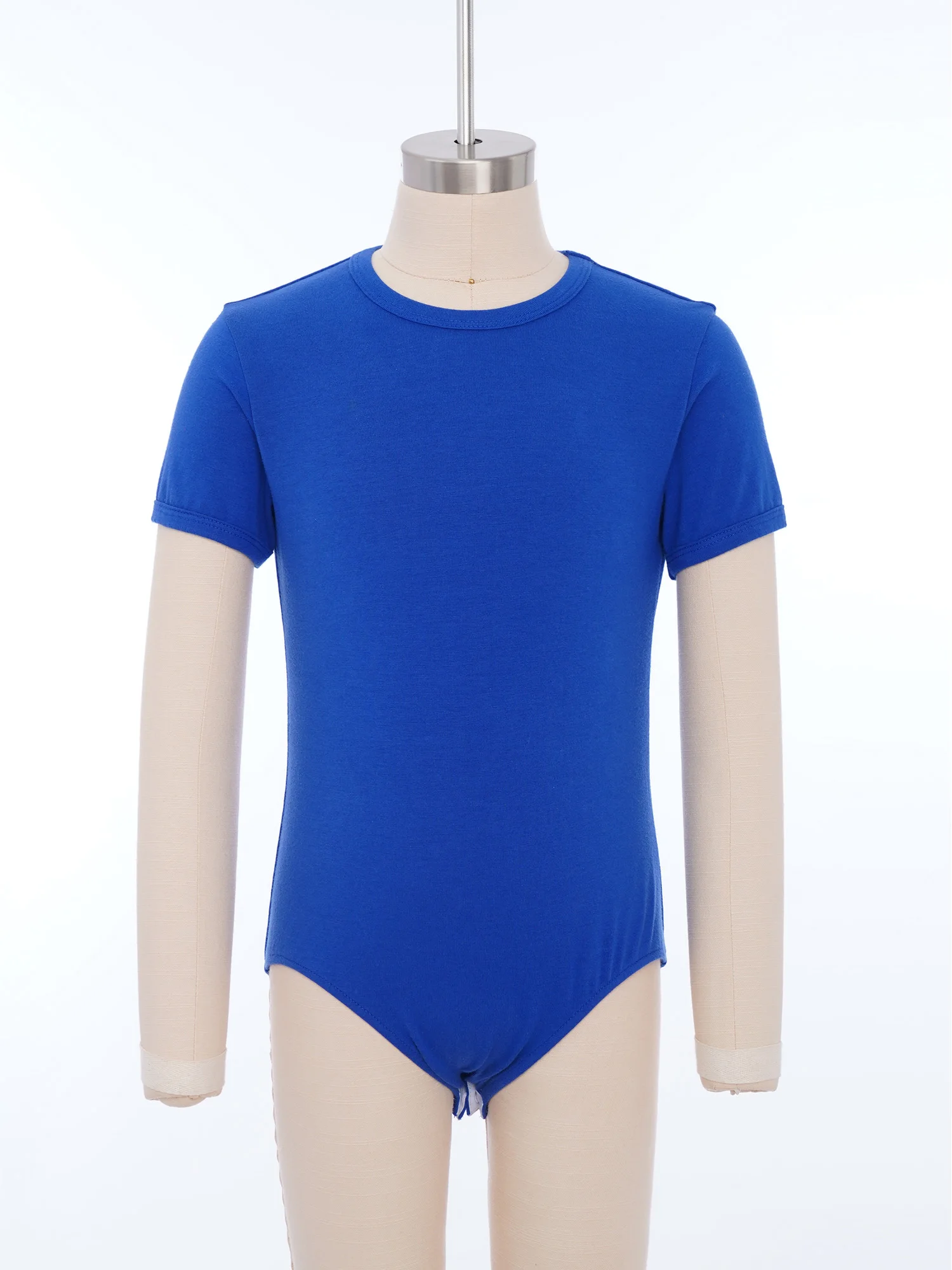 

Спортивные комбинезоны для мальчиков, детские гимнастические купальники с коротким рукавом, однотонные балетные костюмы для подростков