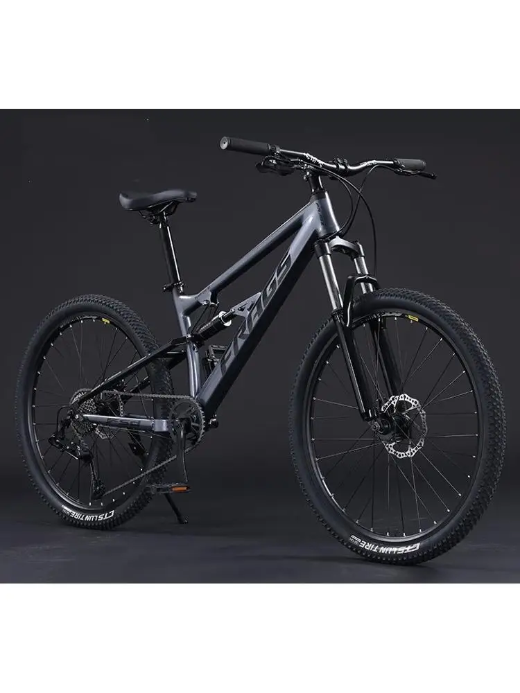 AliExpress YTYIN Low MOQ Black 26 27.5 Inch Bike Soft Tail Full Suspension Dual Disc 10 Speed Ordinary Pedal  Mountain Bike