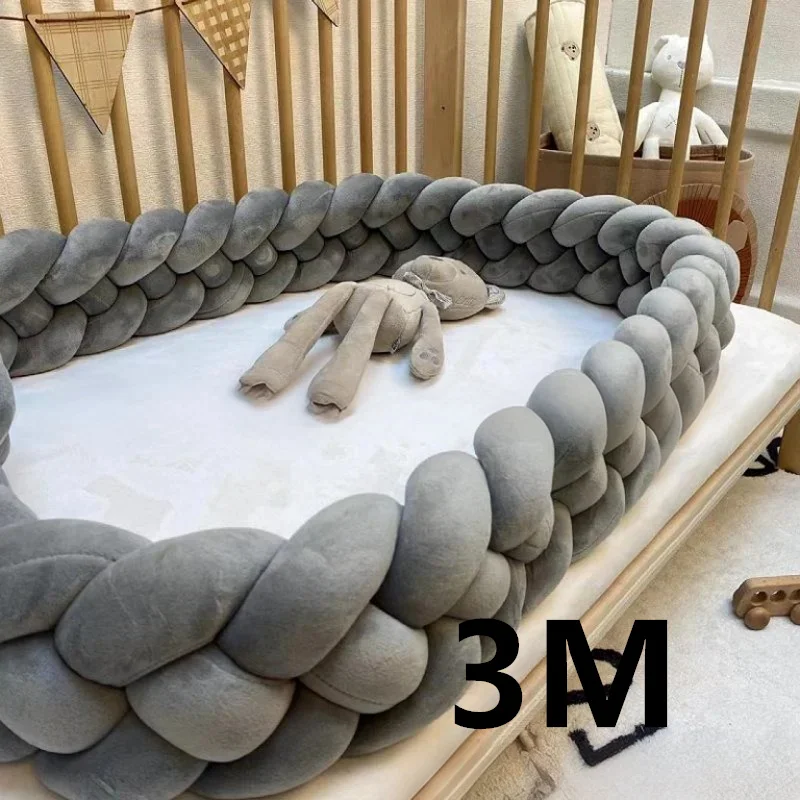 1M 2M 3M Baby Bumper Crib Protector Baby Bed Cushion for Infant Room Baby Cot Bumper Anti-collision Room Decor Baby Bed Bumper image 3