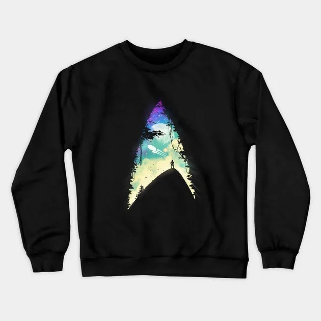 

Autumn and Winter Star Trek Scenic Sweatshirt, "Star Trek Logo with Scenery Graphic" for A Trendy Look