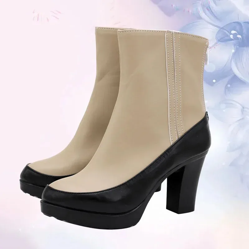 

Anime yor forger cosplay casual red sweater shoes Brown short boots Halloween party costume accessory yor Princess high heels CB