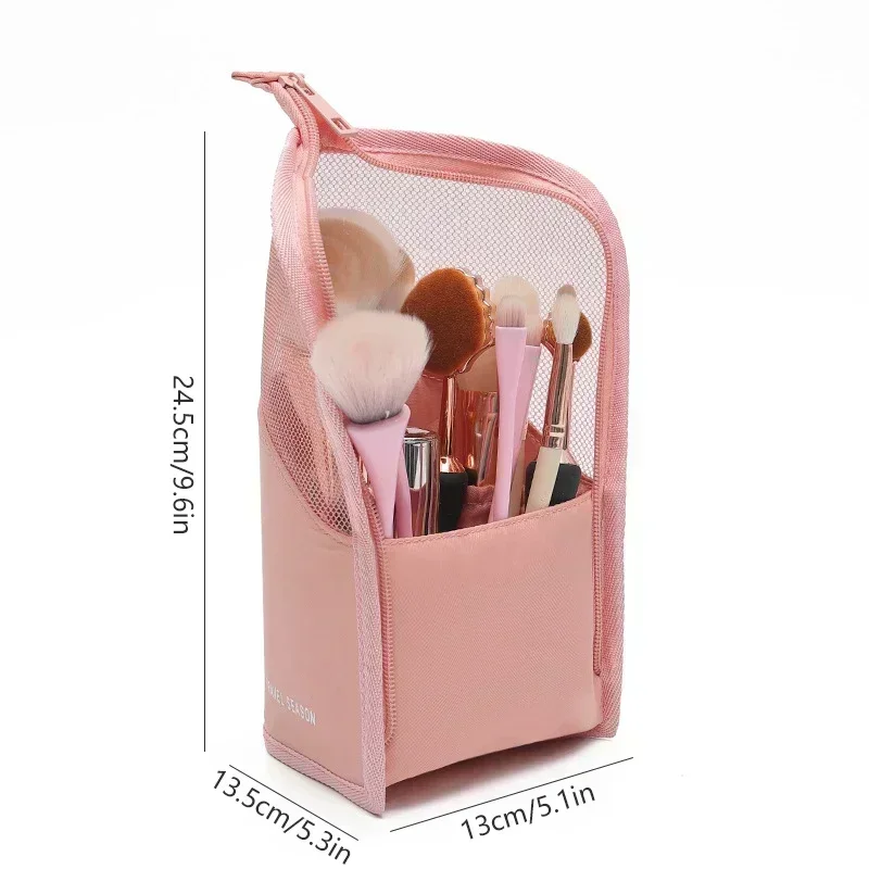 Multi-functional Makeup Storage Box Zipper Cosmetics Bag Makeups Brush Organizer Travel Carry Case Fashion Beauty Cosmetic Tools